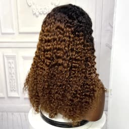 22inch Ombre Brown Water Wave Human Hair Wig 280% 4x4 Transparent Lace Closure Colored Deep Wave Curly Hair Wigs For Black Women