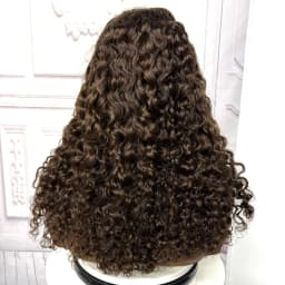 22inch Ombre Brown Water Wave Human Hair Wig 280% 4x4 Transparent Lace Closure Colored Deep Wave Curly Hair Wigs For Black Women
