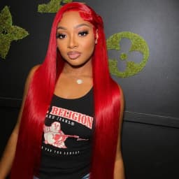 Premium 13x6 Hot Red Colored HD Lace Front Human hair Wigs Pre Plucked 220% Bone Straight Lace Frontal Human Hair Wig For Women