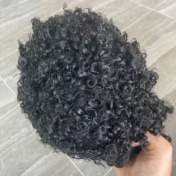 15mm Curly Mens Wig Durable Skin Toupee African American Human Hair Microskin Full Poly PU Afro Wave Male Capillary Prosthesis