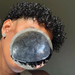 15mm Curly Mens Wig Durable Skin Toupee African American Human Hair Microskin Full Poly PU Afro Wave Male Capillary Prosthesis