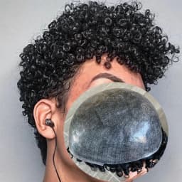 15mm Curly Mens Wig Durable Skin Toupee African American Human Hair Microskin Full Poly PU Afro Wave Male Capillary Prosthesis