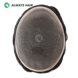 Alwayshair - DURA LACE Men's Capillary Prosthesis Hair 130% Hair Density Indian Hair Lace Toupee Wig For Man
