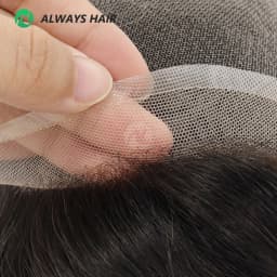 Alwayshair - DURA LACE Men's Capillary Prosthesis Hair 130% Hair Density Indian Hair Lace Toupee Wig For Man