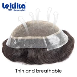 Australia Toupee Men Lace & PU Base Breathable Human Hair Wigs for Men Capillary Prosthesis Replacement Natural Hairline System