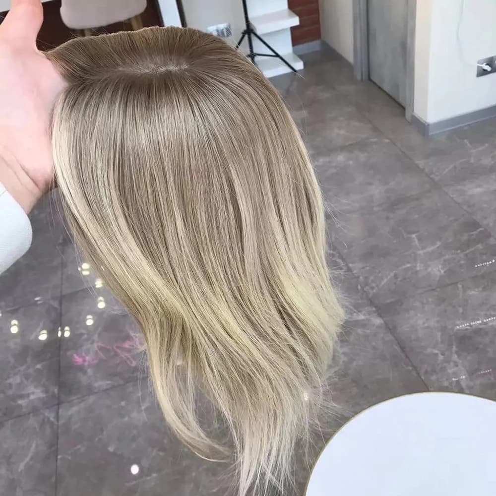 Highlight Wig Human Hair Brown Root Ash Blonde Lace Frontal Human Hair Full Lace Wigs Glueless 13x6 HDTransparent Lace Brazilian