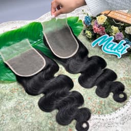 5x5 HD Transparent Lace Closure Body Wave Human Hair Preplucked Bleached Knots 1B Natural Black Color Invisible Lace Virgin Hair