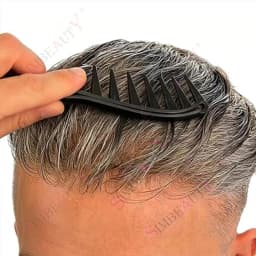 80%Density 0.02mm Invisibility Thin Skin Vloop Prosthetic 1b65 Grey Black Male Toupee Human Hair Men Capillary Prosthesis System