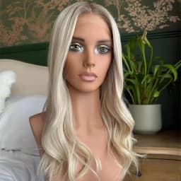 Soft Natural Wig Ombre Platinum Blonde Synthetic Lace Front Wig Heat Resistant Fiber Natural Preplucked Hairline with Baby Hair