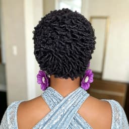 13x4 Lace Front Human Hair Short Spring Twist Wig, Natural Black Tiny Screw Curls Pixie Wig For African American Women Daily Wea