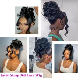 Body Wave 360 Full Lace Wigs Human Hair Pre Plucked HD 180% Density Brazilian Ponytail Hair Wavy Wig Pre-cut Drawstring Lace Brazilian Ponytail Hair Wavy