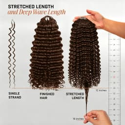 Chocolate Brown Deep Wave Human Hair Extensions Boho Braided Pre-Looped Curly Feather Crochet Hair with Miracle Knots Spiral Curly Hair for Braids
