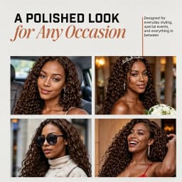 Chocolate Brown Deep Wave Human Hair Extensions Boho Braided Pre-Looped Curly Feather Crochet Hair with Miracle Knots Spiral Curly Hair for Braids