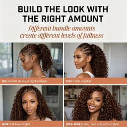 Chocolate Brown Deep Wave Human Hair Extensions Boho Braided Pre-Looped Curly Feather Crochet Hair with Miracle Knots Spiral Curly Hair for Braids