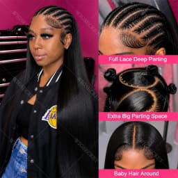 Real Full Lace Wigs Human Hair for Braided Wigs Bone Straight HD 13x5 Lace Frontal Wig Preplucked Brazilian Remy Hair For Women