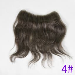 Men's Forehead Hairline Wig High Density Human Hair Skin PU Men's Frontal Hairpiece V Ring Frontal Hair Top