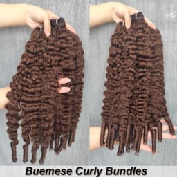 Chocolate Brown Human Hair Bundles Burmese Curly Hair Bundles Deal Brazilian Raw Hair Extensions  1/3/4 pcs