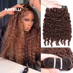 Chocolate Brown Human Hair Bundles Burmese Curly Hair Bundles Deal Brazilian Raw Hair Extensions  1/3/4 pcs