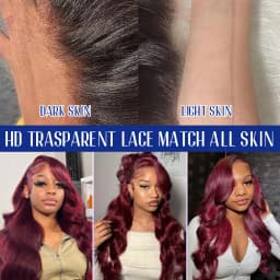 Halloween Wig Long Anime Cosplay Body Wave Wine Red Burgundy 99J Human Hair Wigs 200% Density 40 Inches 13x6 13x4 HD Transparent Lace Frontal Wig Brazilian Hair For Women Pre Plucked