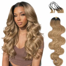 #27 Honey Blonde Body Wave Pre-Separated Miracle Knot Crochet Human Hair Invisible Knotless Feather Crochet Hair Extensions 100% Virgin Remy Human Hair Soft Natural Wavy Braiding Hair Quick Install Lightweight Protective Braids For Ladies Daily Wear