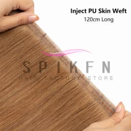 SPIKFN Long Tape Weft Human Hair Extensions Invisible Inject PU Skin Flat Weft Hair Bundles 80-100g Sewing In Micro Links Hair