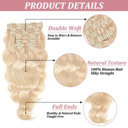 Body Wave Clip In Human Hair Extensions Brazilian 100% Remy Human Hair 10Pcs Clip In Hair Extensions For Women Full Head Clips