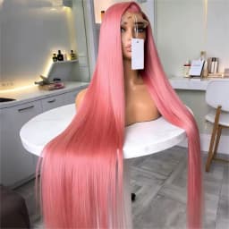 Pink Straight Wig 13x6 HD Lace Front Human Hair Wigs For Women Pre Plucked Hairline Brazilian Bleach Colored 13x4 Lace Frontal Wigs