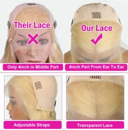12 14 16 Inch 200 Density Straight Lace Front Human Hair wig Short Transparent 13x4 Bob Lace Frontal Wigs 613 Honey Blonde Remy