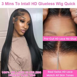 4x4 HD Glueless Straight Human Hair Wigs 5x5 Wear And Go Lace Frontal Wig On Clearance Sale 230% 30Inch Straight Lace Front Wig