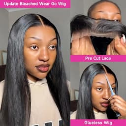 4x4 HD Glueless Straight Human Hair Wigs 5x5 Wear And Go Lace Frontal Wig On Clearance Sale 230% 30Inch Straight Lace Front Wig
