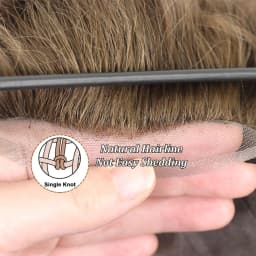 Brown Toupee For Men Human Hair System For Man Breathable Lace With PU Men's Hairpiece Units Male Hair Replacement Prosthesis