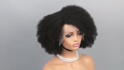 Afro Wigs for Black Women Kinky Curly Lace Front Wig Afro Short Bob Human Hair Wig 13x4x2 Lace Natural Hairline 250% Density