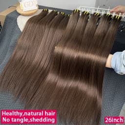 #2 Dark Brown Colored Bone Straight 100% Unprocessed Raw Virgin Human Hair Weave Extensions 1/2/3/4 Top Bundles Double Weft