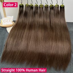 #2 Dark Brown Colored Bone Straight 100% Unprocessed Raw Virgin Human Hair Weave Extensions 1/2/3/4 Top Bundles Double Weft