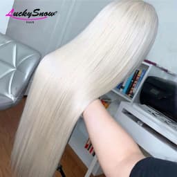 Colored White Straight High Quality Brazilian Human Hair Wig 180 Density Transparent 13x4 Lace Frontal Wigs For Women Cosplay