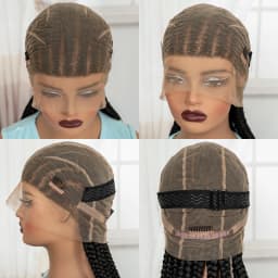 32In Full Lace Cornrow Braided Wigs Synthetic Braiding Hair Wigs Knotless Lace Frontal Braids Wig with Baby Hair for Black Women