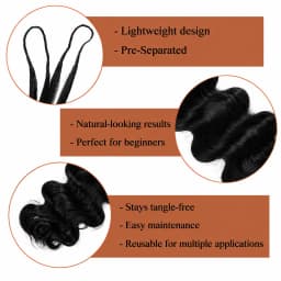 12A Knotless Pre Separated Body Wave Feather Crochet Human Hair 100% Remy Real Hair Extensions For Braiding Twist Feather Line