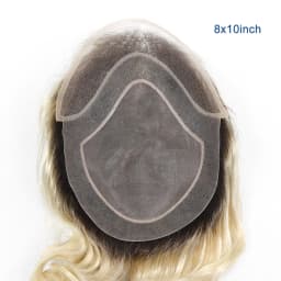 4T613 Ombre Blonde Toupee for Men Human Hair Capillary Prosthesis Lace Front Toupee Dark Roots Male Hair System Hairpiece