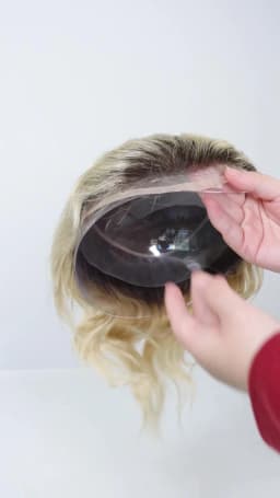 4T613 Ombre Blonde Toupee for Men Human Hair Capillary Prosthesis Lace Front Toupee Dark Roots Male Hair System Hairpiece