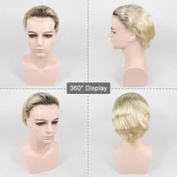 4T613 Ombre Blonde Toupee for Men Human Hair Capillary Prosthesis Lace Front Toupee Dark Roots Male Hair System Hairpiece