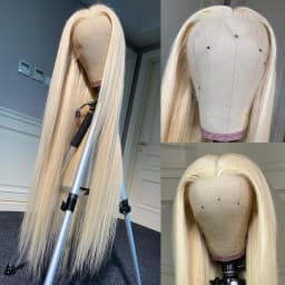 613 Blonde 13x6 HD Lace Frontal Wigs Pre Plucked Indian Raw Hair Straight 13x4 Lace Front Human Hair Wigs For Women 40 inch Honey Blonde Long Wigs Clearance Sale Bone Straight Wigs