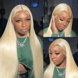 613 Blonde 13x6 HD Lace Frontal Wigs Pre Plucked Indian Raw Hair Straight 13x4 Lace Front Human Hair Wigs For Women 40 inch Honey Blonde Long Wigs Clearance Sale Bone Straight Wigs