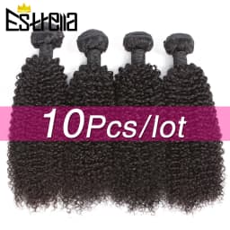 Kinky Curly Brazilian Human Hair Bundles 10Pcs/Lot Remy Hair Weaving Bundles Deal 8"-28" Natural Color Curly Human Hair Bundles