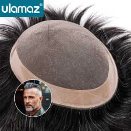 Long Lifespan Mono Wig Man Double Knots Toupee Men's Wig Human Hair 6 Inches Hair System For Men Capillary Male Hair Prosthesis