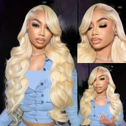 BB Face 13x6 HD Transparent Lace Frontal Human Hair Wigs 250 Density Body Wave 613 Blonde 13x4 Lace Front Brazilian Wigs Pre Plucked Natural Hairline 40inch Long Wavy Wigs