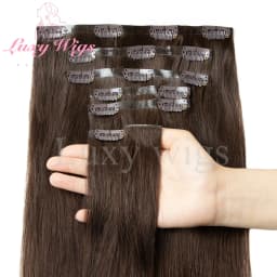 Invisible Clip In Hair Extensions Human Hair Balayge Blonde Brown Injected Seamless PU Weft Clip on Hair Extensions 7Pcs/set