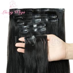 Invisible Clip In Hair Extensions Human Hair Balayge Blonde Brown Injected Seamless PU Weft Clip on Hair Extensions 7Pcs/set