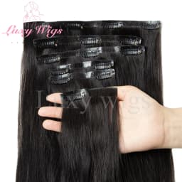 Invisible Clip In Hair Extensions Human Hair Balayge Blonde Brown Injected Seamless PU Weft Clip on Hair Extensions 7Pcs/set