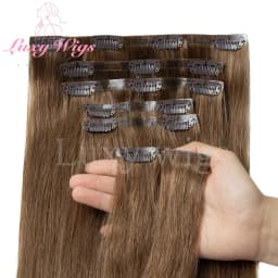 Invisible Clip In Hair Extensions Human Hair Balayge Blonde Brown Injected Seamless PU Weft Clip on Hair Extensions 7Pcs/set