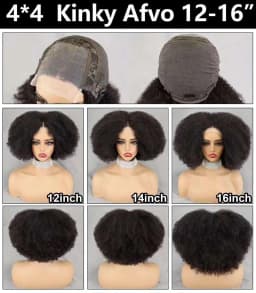 350% Density Afro Kinky Curly Wigs 13x4 4x4 Lace Frontal Short Bouncy Curly Bob Human Hair Wigs Natural Hairline for Black Women